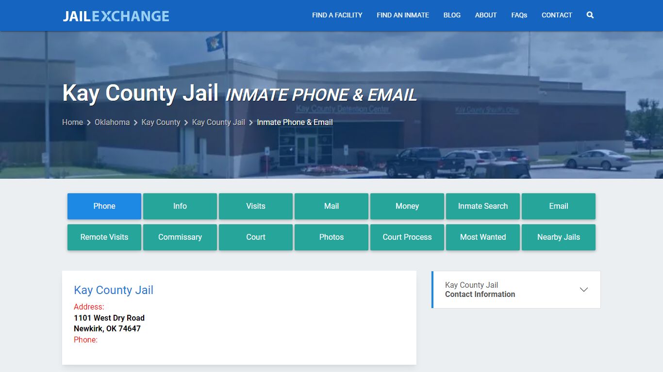 Inmate Phone - Kay County Jail, OK - Jail Exchange